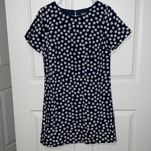 J. Crew Navy Polka Dotted Shift Dress Size 4